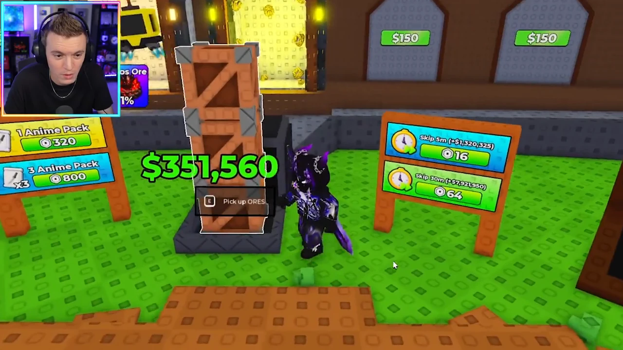 Ready output is labelled $351,560 with the E Pick up ORES prompt.